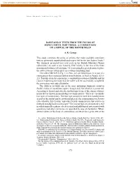 173 BABYLONIAN TEXTS from the FOLIOS of SIDNEY SMITH, PART THREE: a COMMENTARY on a RITUAL of the MONTH NISAN A. R. George This