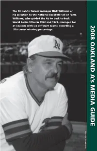 2008 OAKLAND a 'S MEDIA GUIDE