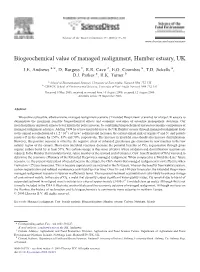 Biogeochemical Value of Managed Realignment, Humber Estuary, UK ⁎ J.E
