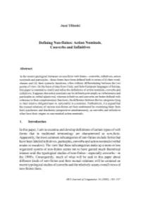 Defining Non-Finites: Action Nominals, Converbs and Infïnitives
