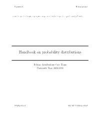Handbook on Probability Distributions