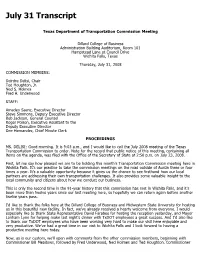 July 31 Transcript