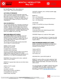 MONTHLY NEWSLETTER May 2021