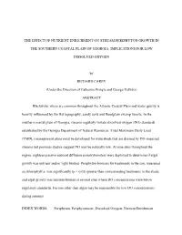 The Effect of Nutrient Enrichment on Stream Periphyton Growth In