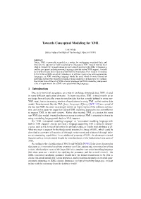 Towards Conceptual Modeling for XML