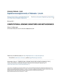 Computational Genomic Signatures and Metagenomics