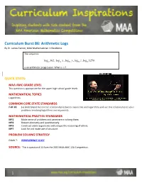 Curriculum Burst 86: Arithmetic Logs by Dr