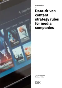 Data-Driven Content Strategy Rules for Media Companies Experts on This Topic