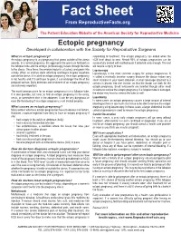 Ectopic Pregnancy (Fact Sheet)