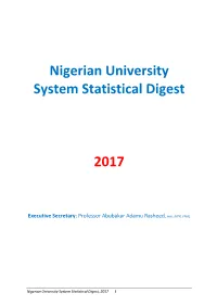 Nigerian University System Statistical Digest 2017