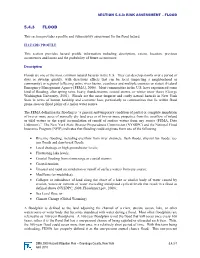 Section 5.4.3: Risk Assessment – Flood