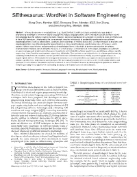 Sethesaurus: Wordnet in Software Engineering