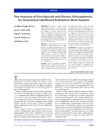 The Anatomy of First-Episode and Chronic Schizophrenia: an Anatomical Likelihood Estimation Meta-Analysis