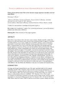 Wave-Driven Water Motion Affects Escape Performance in Juvenile