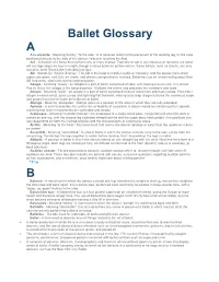 Ballet Glossary