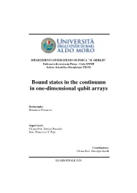 Bound States in the Continuum in One-Dimensional Qubit Arrays