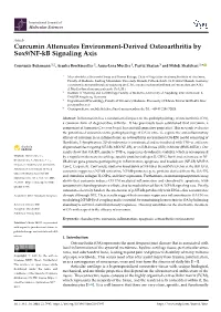 Curcumin Attenuates Environment-Derived Osteoarthritis by Sox9/NF-Kb Signaling Axis