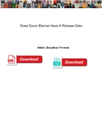 Does Doom Eternal Have a Release Date