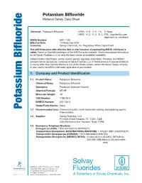 Potassium Bifluoride Material Safety Data Sheet