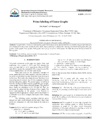 Prime Labeling of Union Graphs
