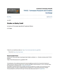 Studies on Barley Scald