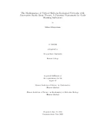 The Mathematics of Critical Shifts in Ecological Networks with Alternative Stable State Theory, a Potential Framework for Early Warning Indicators