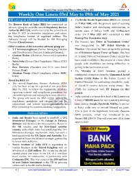 Weekly One Liners 03Rd May to 09Th of May 2021 Weekly One Liners 03Rd May to 09Th of May 2021