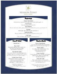 2021 Mission Point Menu.Pub