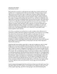 Education Journalism by Nicholas Lemann Most Education