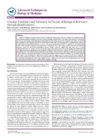 Genomic Databases and Softwares: in Pursuit of Biological Relevance