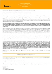 License Agreement & Third Party Software Declaration