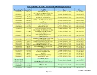 OCTOBER 2020 PTAB Public Hearing Schedule