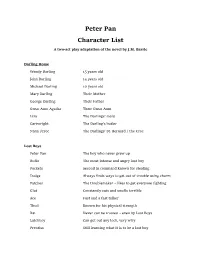 Peter Pan Character List