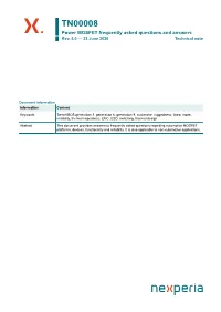 Power MOSFET Frequently Asked Questions and Answers Rev