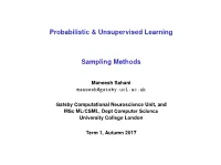 Sampling Methods (Gatsby ML1 2017)