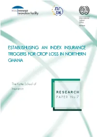 Establishing an Index Insurance Trigger for Crop Loss in Northern Ghana
