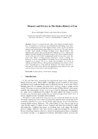 Memory and Privacy in the Entire History of You