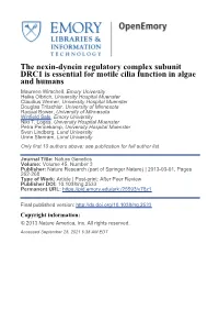 The Nexin-Dynein Regulatory Complex Subunit
