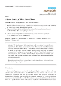 Aligned Layers of Silver Nano-Fibers