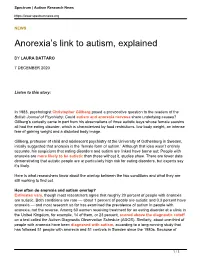 Anorexia's Link to Autism, Explained
