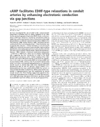 Camp Facilitates EDHF-Type Relaxations in Conduit Arteries by Enhancing Electrotonic Conduction Via Gap Junctions