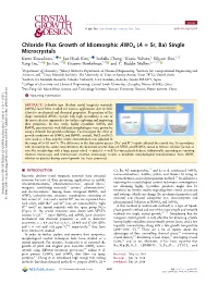 Chloride Flux Growth of Idiomorphic AWO4