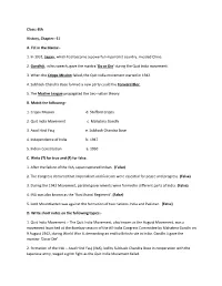 Class:-8Th History, Chapter:-11 A. Fill in the Blanks:- 1. in 1931, Japan