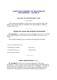 Constituent Assembly of India Debates (Proceedings) - Volume Xi