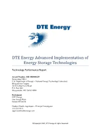 DTE Energy Advanced Implementation of Energy Storage Technologies