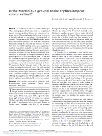 Is the Martinique Ground Snake Erythrolamprus Cursor Extinct?