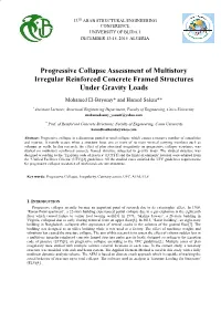 Progressive Collapse Assessment of Multistory Irregular Reinforced Concrete Framed Structures Under Gravity Loads