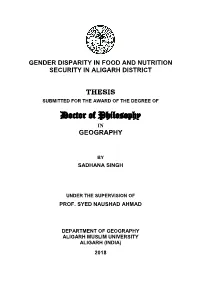 Thesis Submitted for the Award of the Degree Of