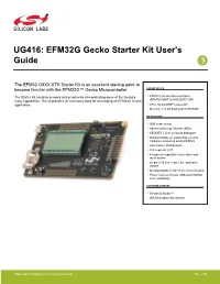 UG416: EFM32 Gecko Starter Kit User's Guide