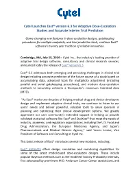 Cytel Launches East® Version 6.3 for Adaptive Dose-Escalation Studies and Accurate Interim Trial Prediction
